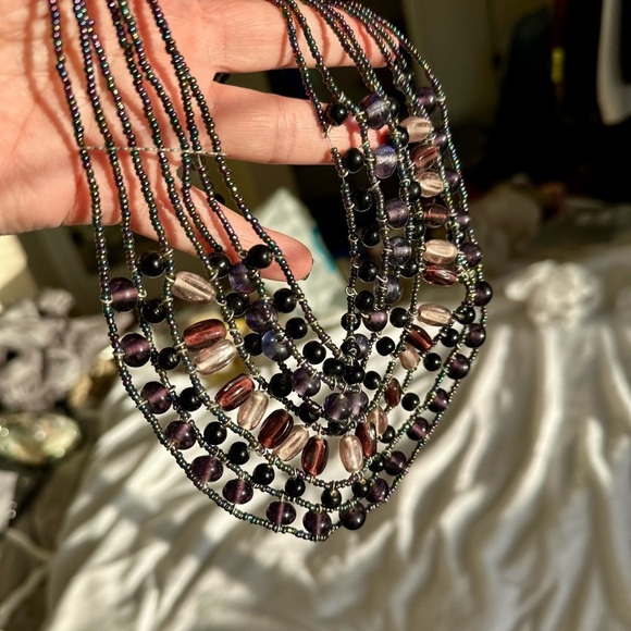 Natural Amathyst beaded collar style necklace beautiful one if a kind pi… - Picture 6 of 9